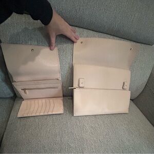 Cuyana LeatherBlush Women's Travel Wallet + Laptop Sleeve Carryall Set Lk New